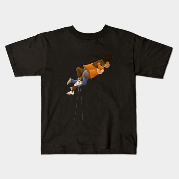 Percy and Annabeth falling into Tartarus (Percabeth) Kids T-Shirt by maxtrology